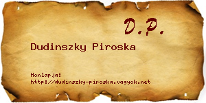Dudinszky Piroska névjegykártya